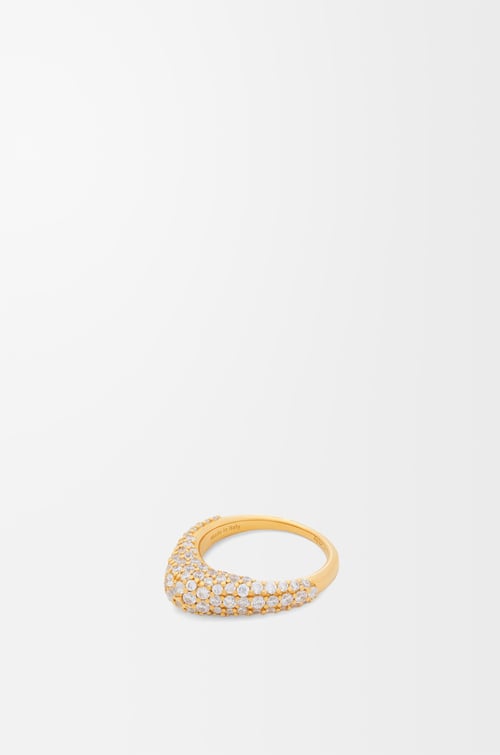 LOEWE Anillo Stirrup en plata de ley y cristales Dorado/Blanco