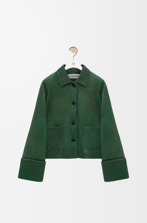LOEWE Turn-up jacket in nappa lambskin Dark Green