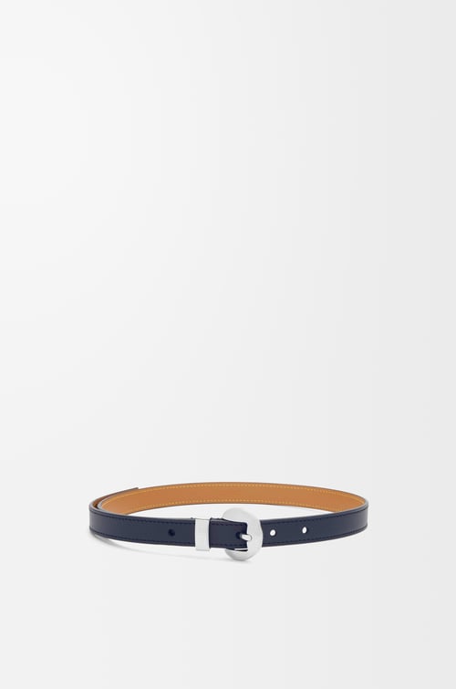 LOEWE Pebble belt in smooth calfskin Deep Navy/Palladium