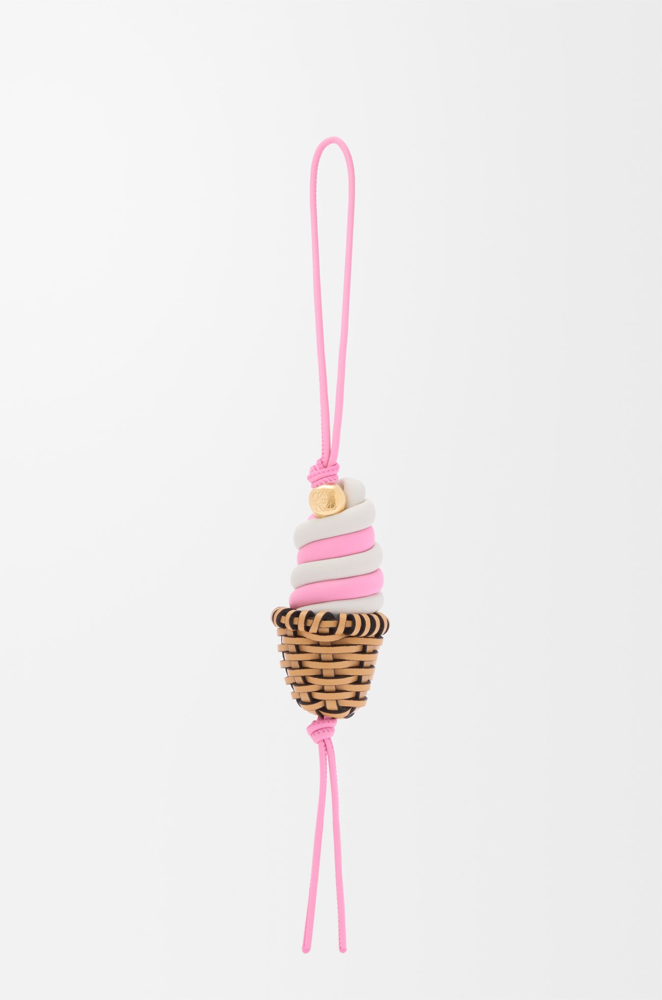 LOEWE Ice cream charm in classic calfskin Pink
