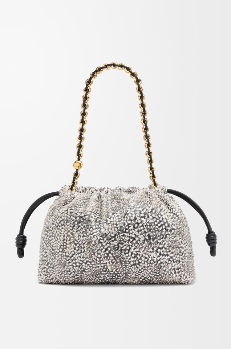 LOEWE Medium Flamenco purse in goatskin Black/White
