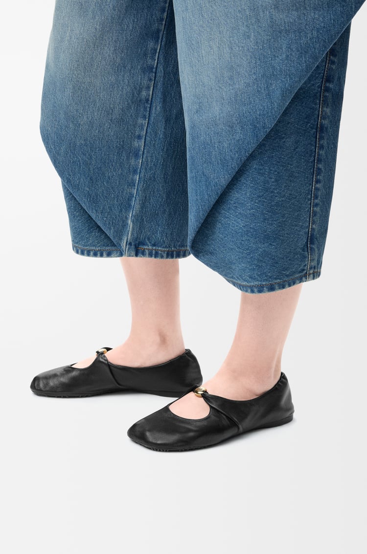 LOEWE Pebble Soft ballerina in nappa lambskin Black