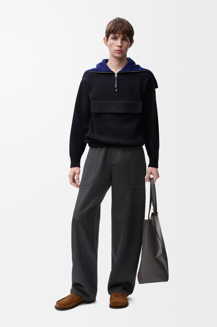 LOEWE Jersey en lana con cremallera Azul
