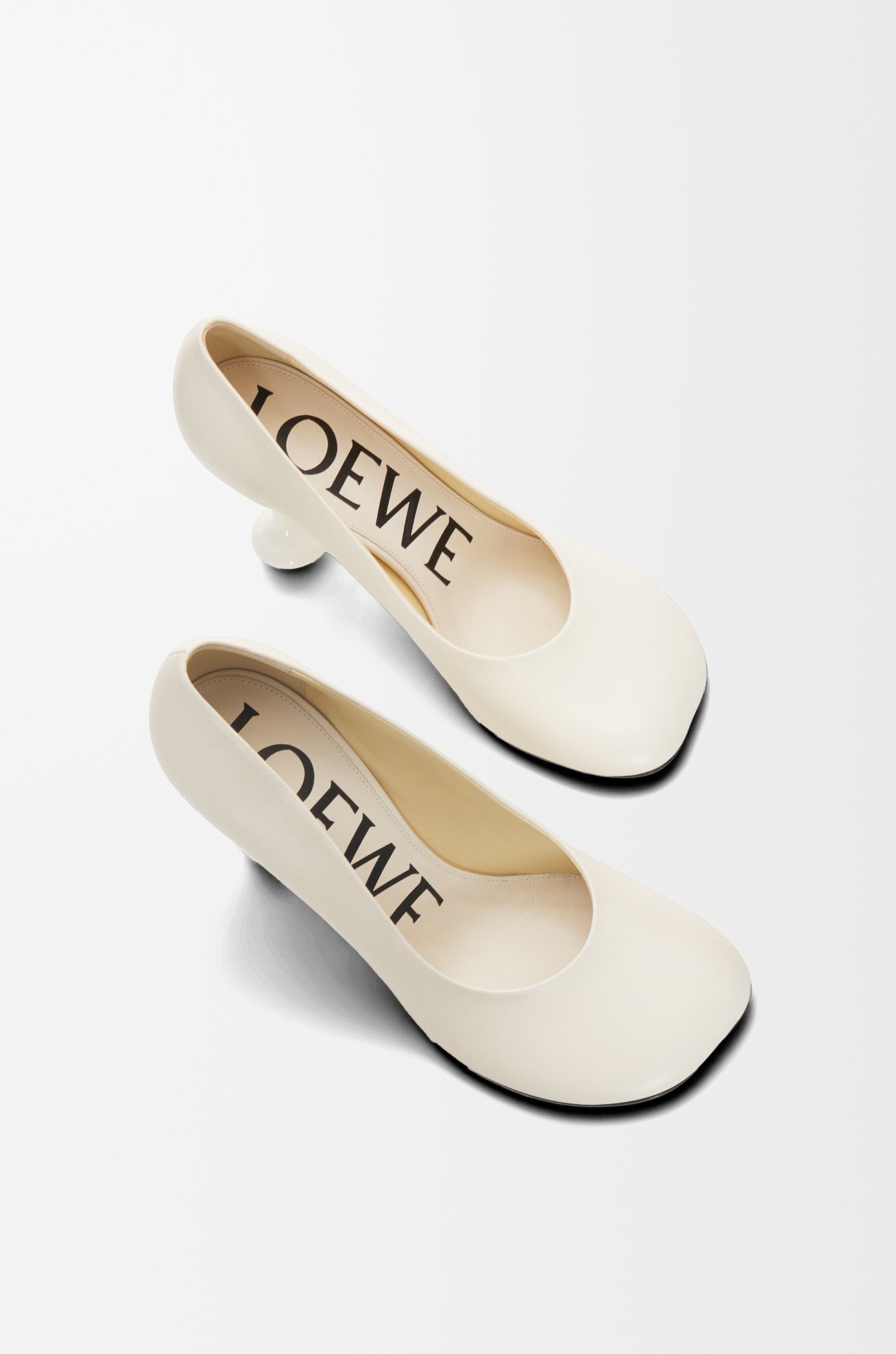LOEWE 山羊皮 Toy 高跟鞋 白色