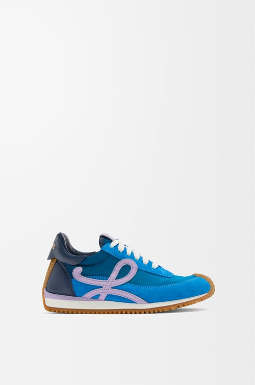 LOEWE Zapatilla Flow Runner 2.0 en nailon y ante Azul Degradado/Lila