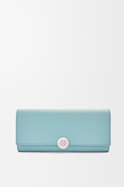 LOEWE Pebble continental wallet in shiny nappa calfskin Water