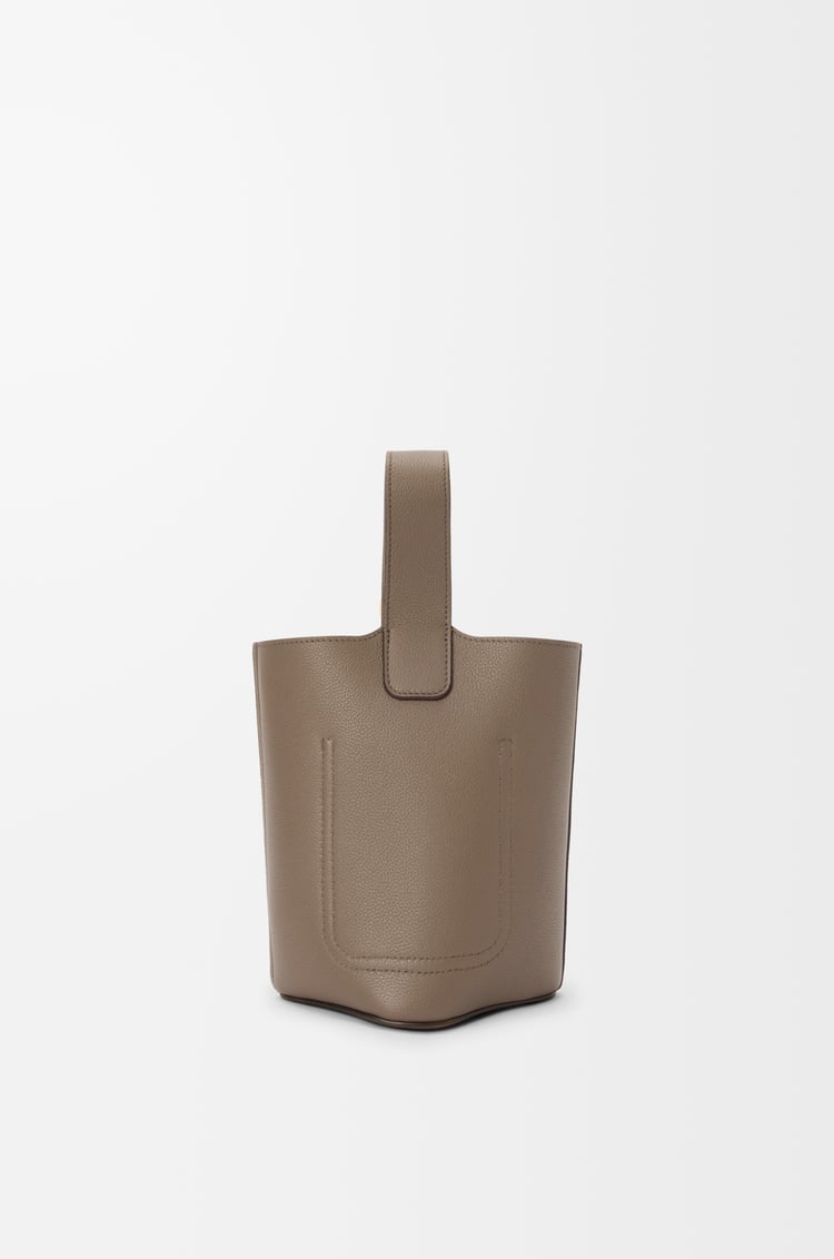 LOEWE Mini Pebble bucket in soft grained calfskin Topo
