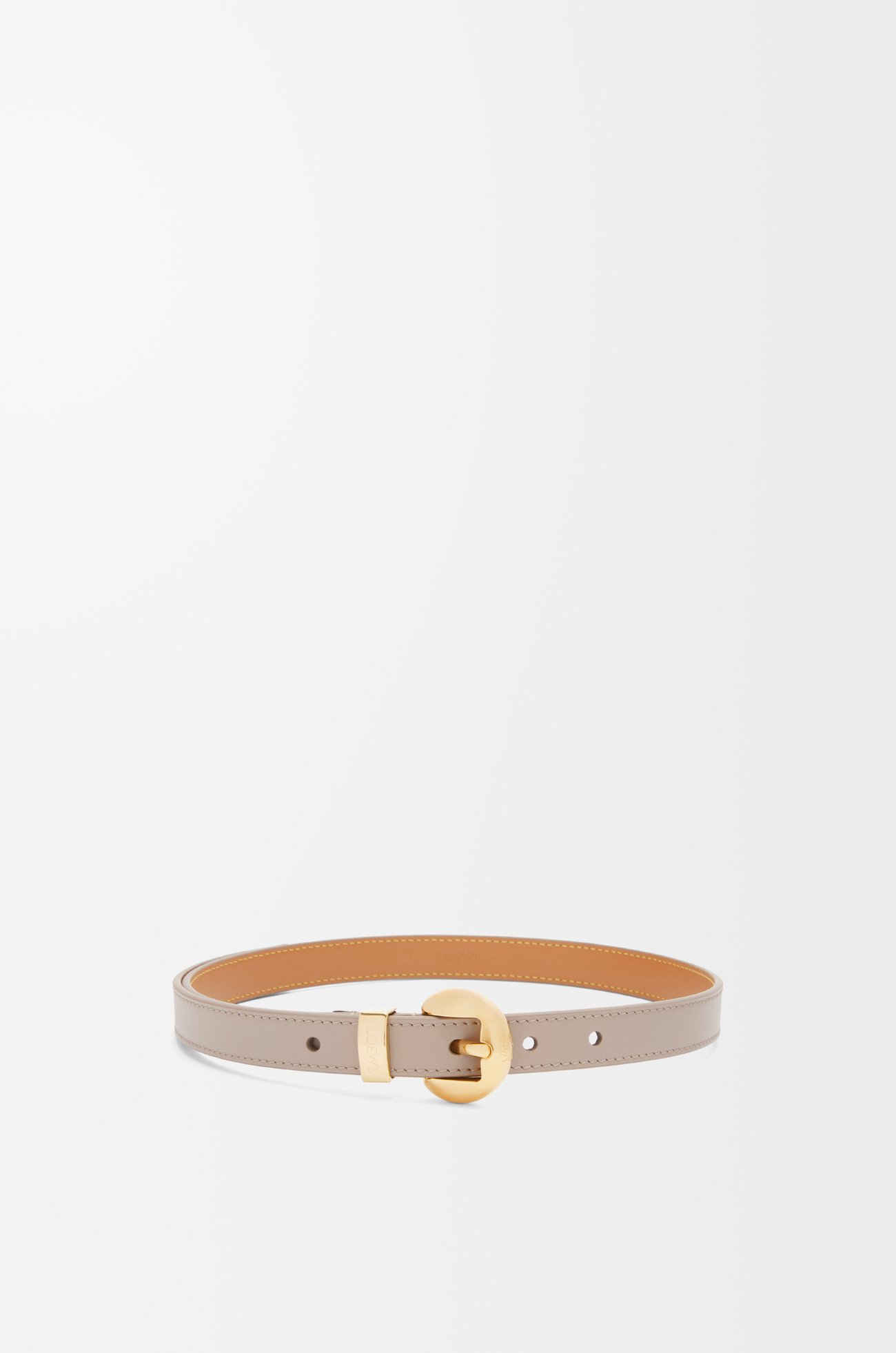 LOEWE Pebble belt in smooth calfskin Sand/Gold