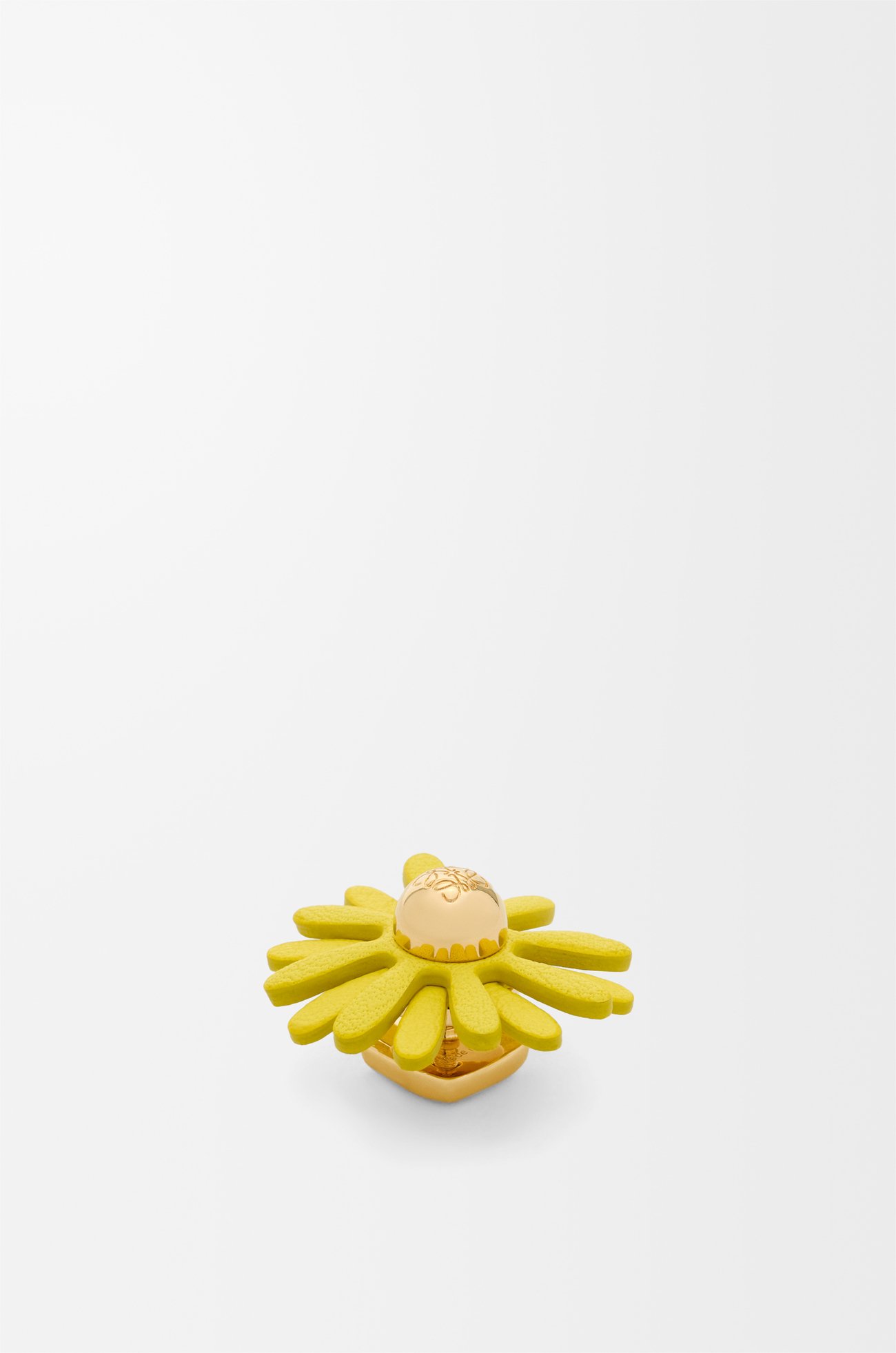 LOEWE Pin Flower en piel de ternera Amarillo