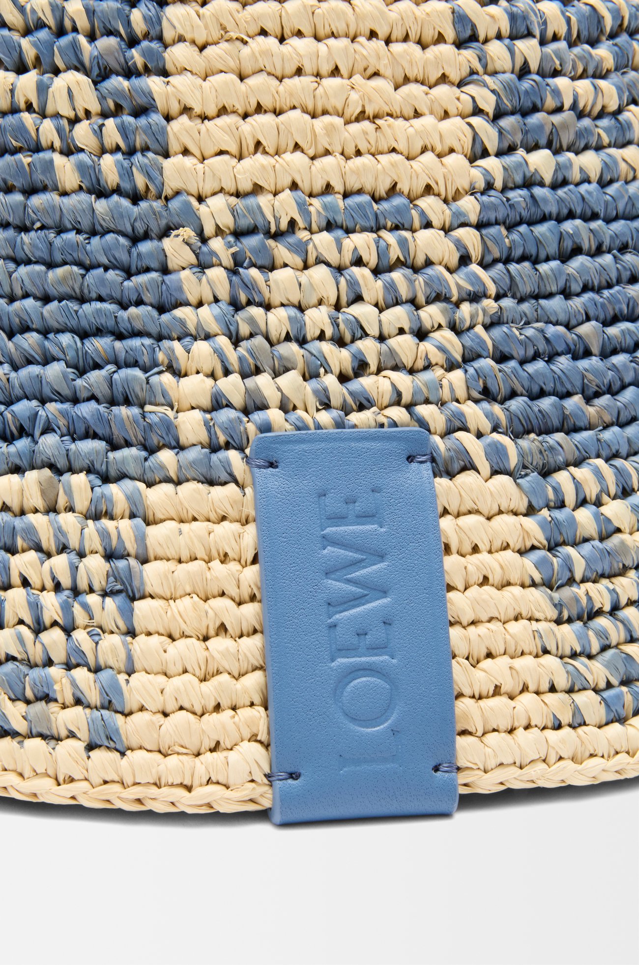 LOEWE バケットハット（ラフィア） Natural/Light Blue