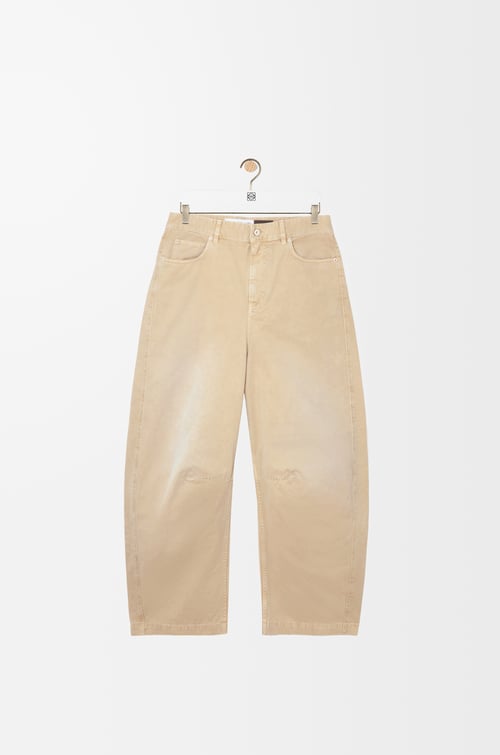 LOEWE Barrel trousers in cotton Light Beige