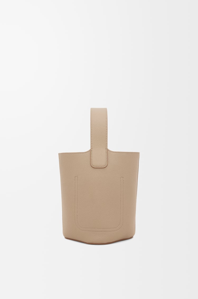 LOEWE Mini Pebble Bucket bag in soft grained calfskin Sand