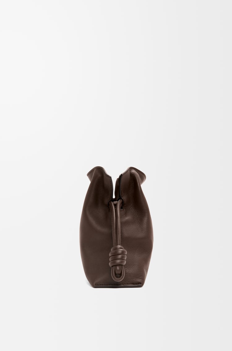 LOEWE Mini Flamenco clutch in nappa calfskin Chocolate