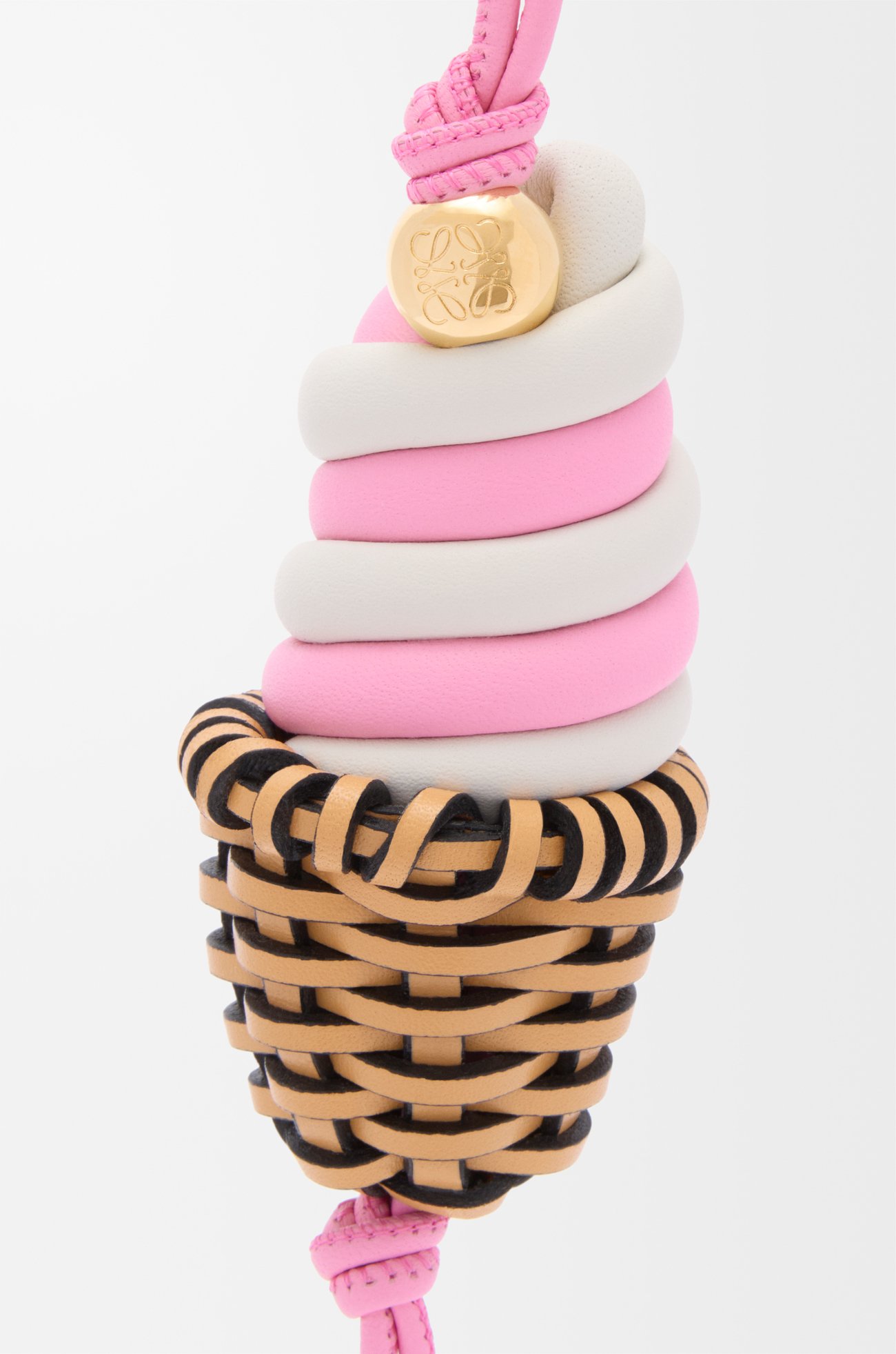 LOEWE Ice cream charm in classic calfskin Pink