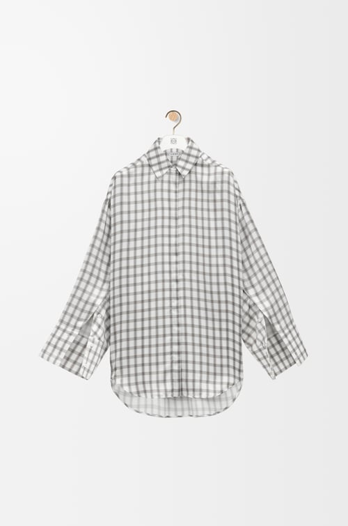 LOEWE Shirt in silk White/Grey