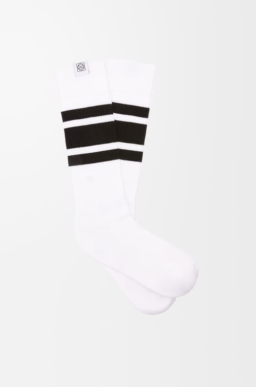 LOEWE Socks in cotton White/Black