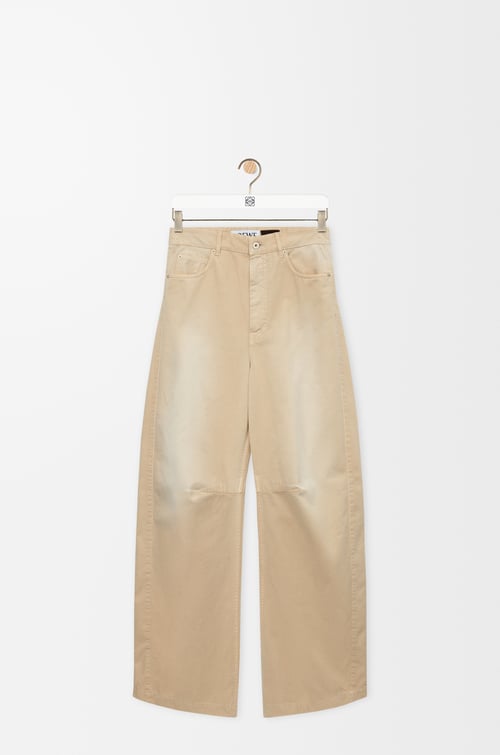 LOEWE Pantalón barrel en algodón Beige Claro