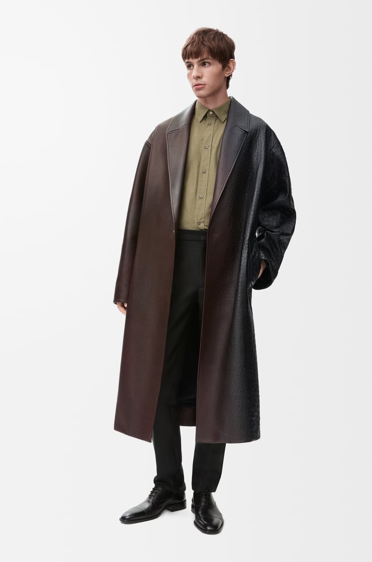 LOEWE Coat in nappa calfskin Dark Brown