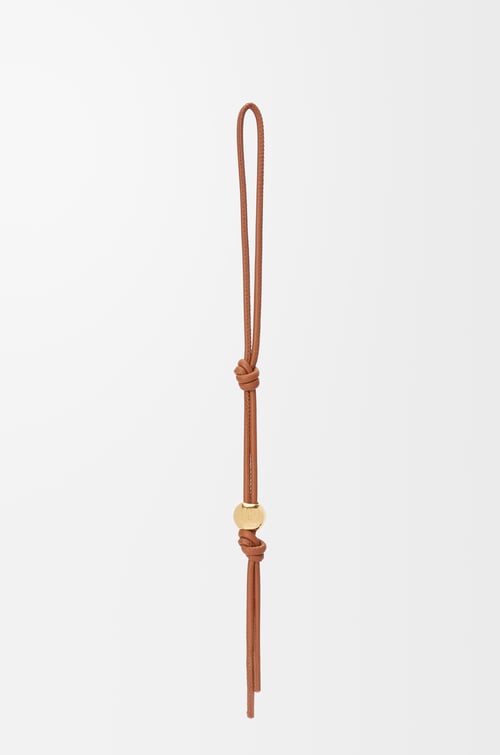 LOEWE 个性化经典牛皮革带子 焦糖棕/金色