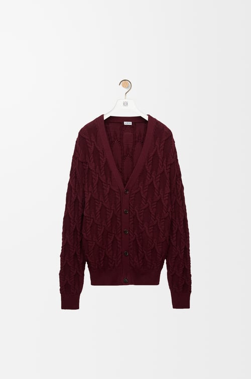 LOEWE Cardigan in cotton Burgundy