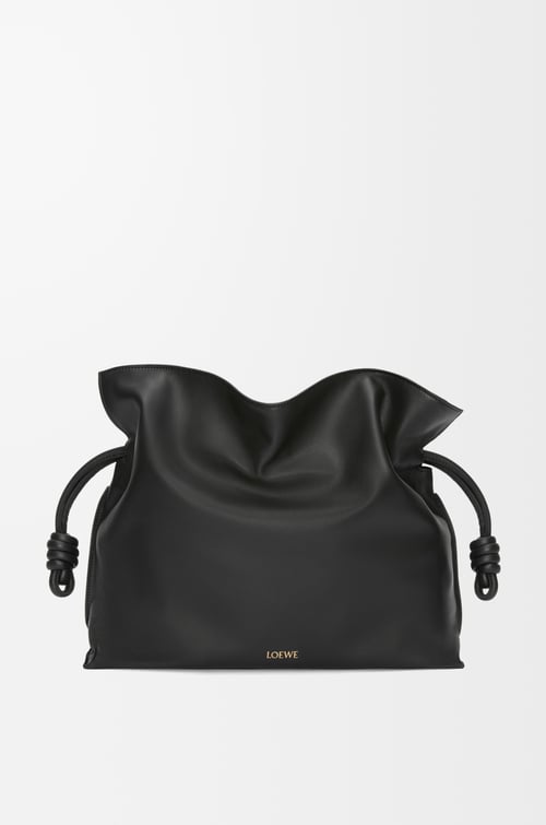 LOEWE Bolso Flamenco Clutch grande en piel napa de ternera Negro