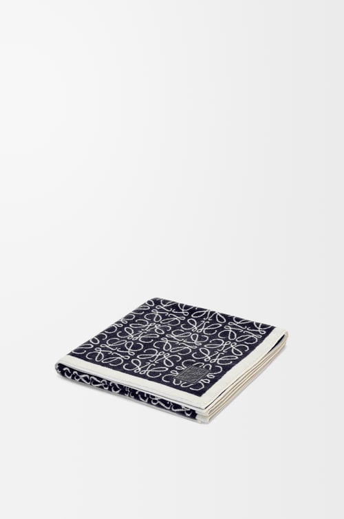 LOEWE Anagram towel in cotton Navy Blue