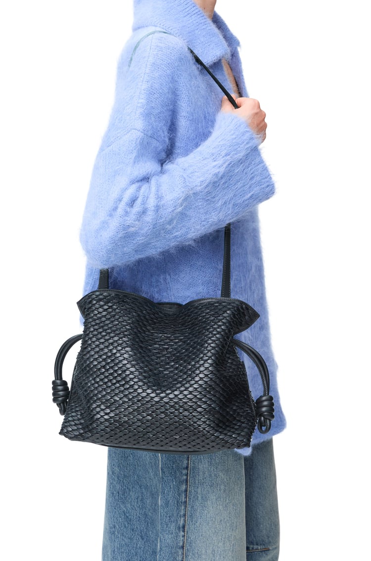 LOEWE Medium Flamenco clutch in mellow nappa lambskin Dark Ink