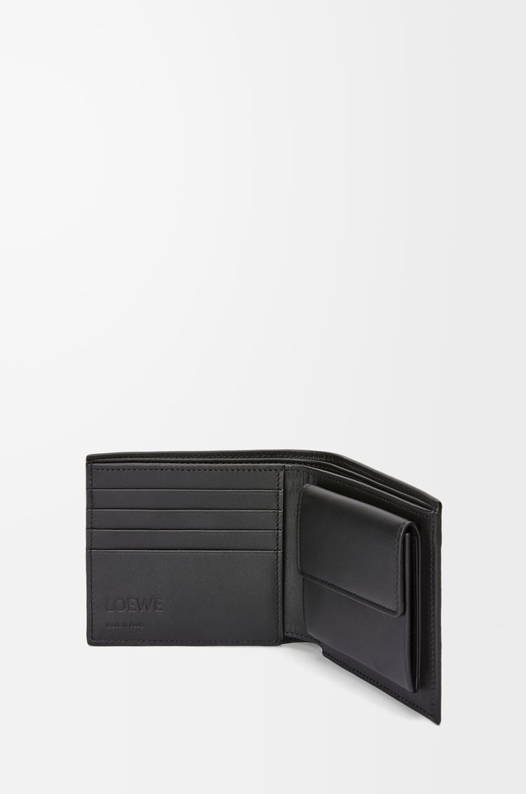 LOEWE 柔軟粒面小牛皮雙褶零錢夾 炭灰色