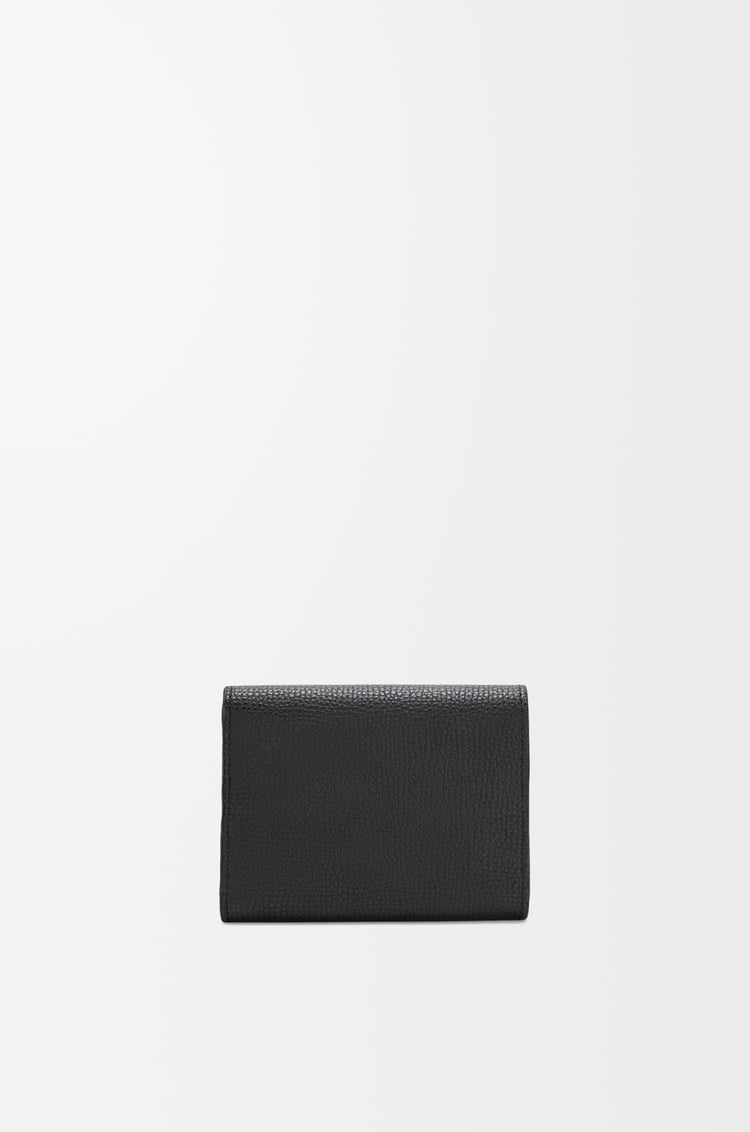 LOEWE Anagram trifold wallet in pebble grained calfskin Black
