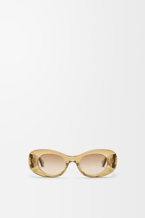 LOEWE Gafas de sol Beveled Oval Maxi Anagram Oliva Transparente