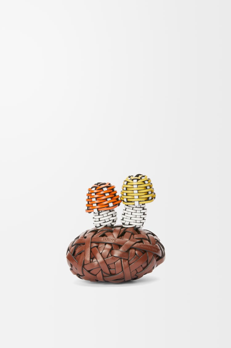 LOEWE Tope de puerta Mushroom en piel de ternera Habana/Blanco