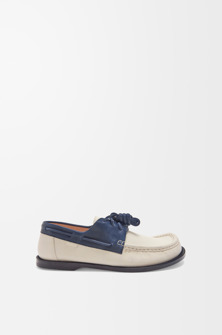 LOEWE Náutico Campo en piel de ternera Blanco/Azul Marino