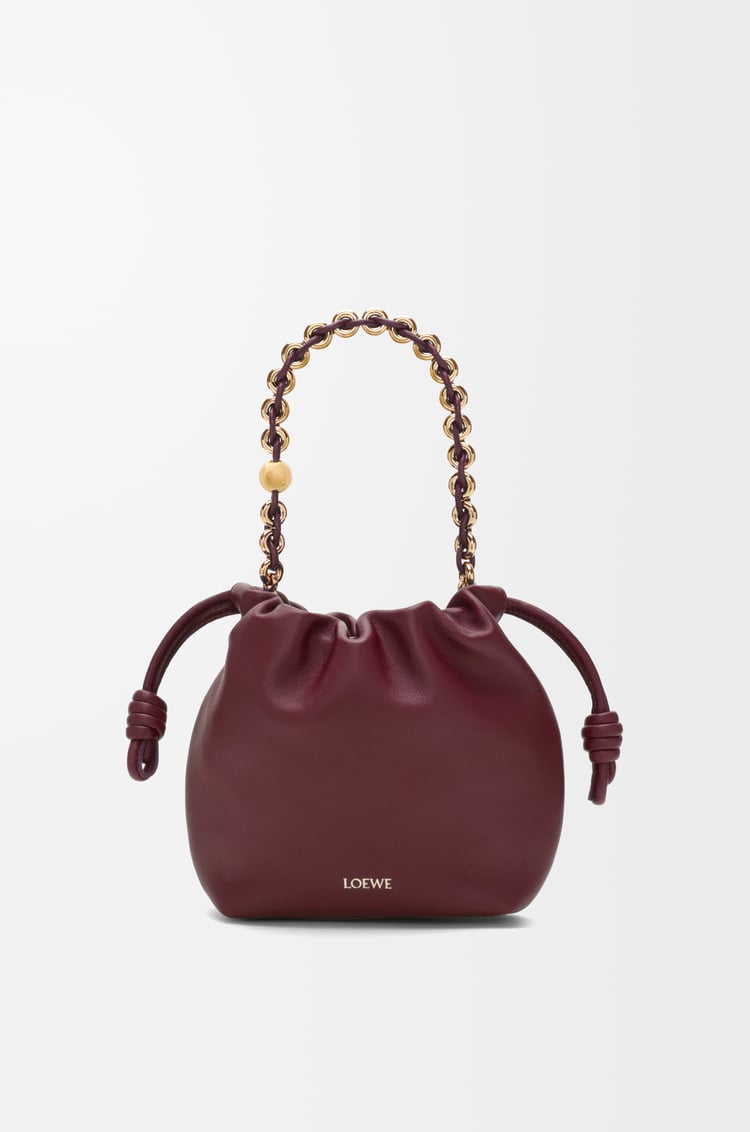 LOEWE Bolso Flamenco Purse mini en piel napa de cordero Burdeos Oscuro