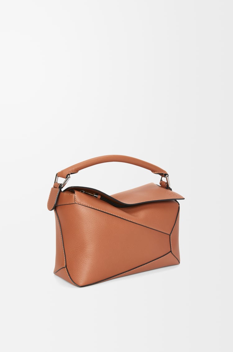 LOEWE Petit sac Puzzle Edge en cuir de veau classique Tan