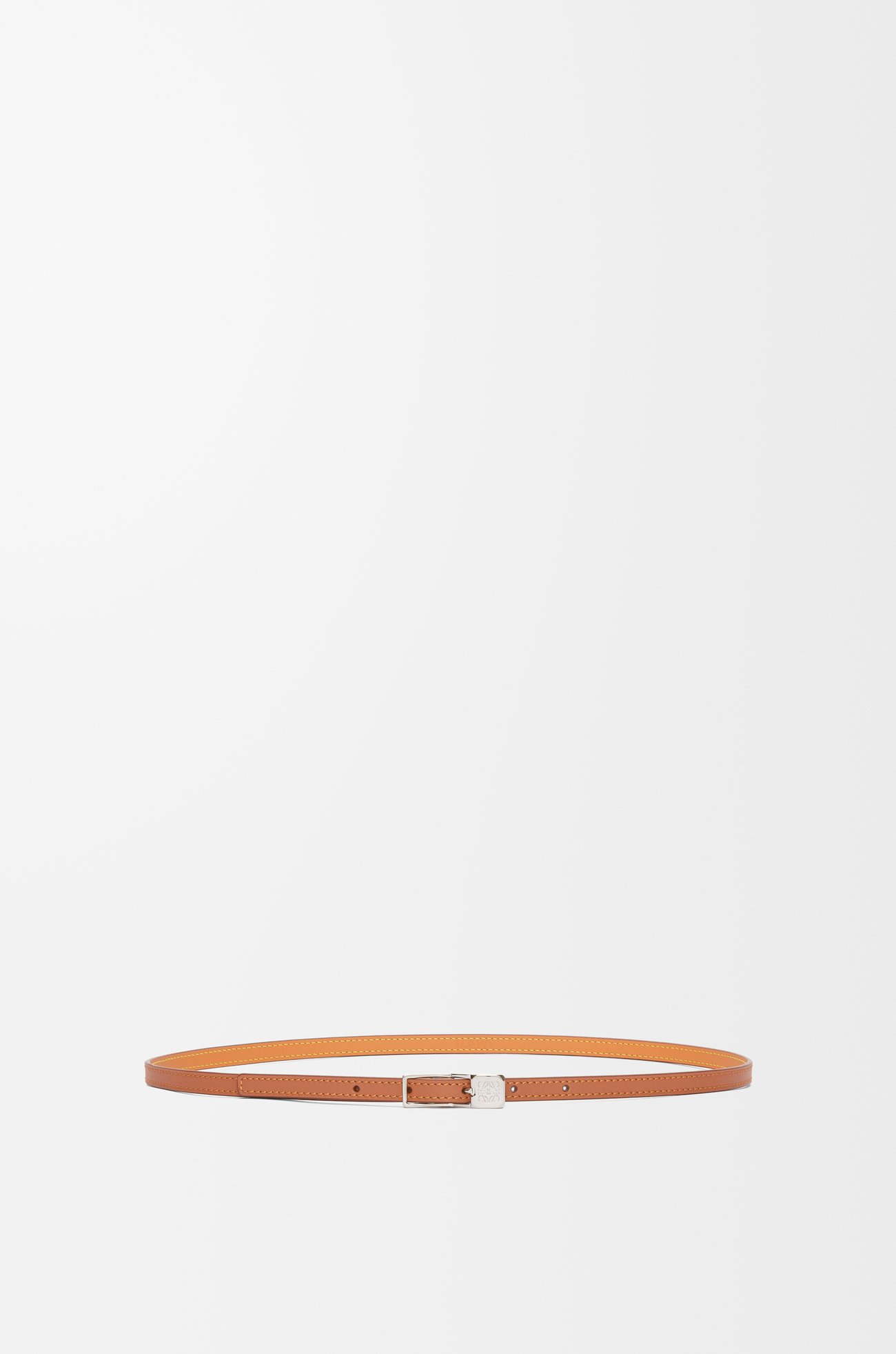 LOEWE Amazona padlock belt in smooth calfskin Tan/Palladium