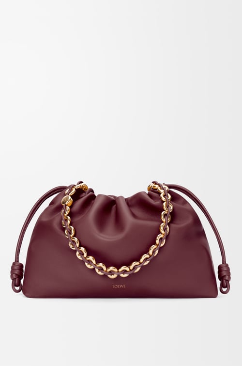 LOEWE Bolso Flamenco Purse grande en piel napa de cordero Burdeos Oscuro