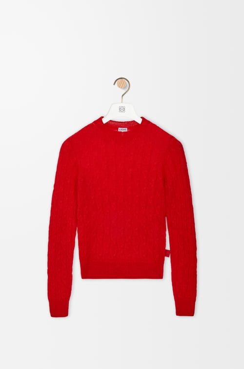LOEWE Sweater in mohair and wool blend Red