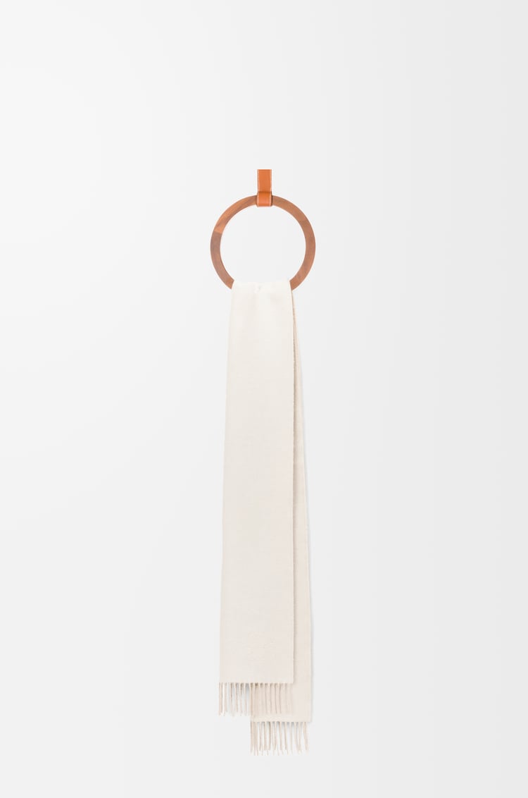 LOEWE Scarf in wool and cashmere Ivory/Sand