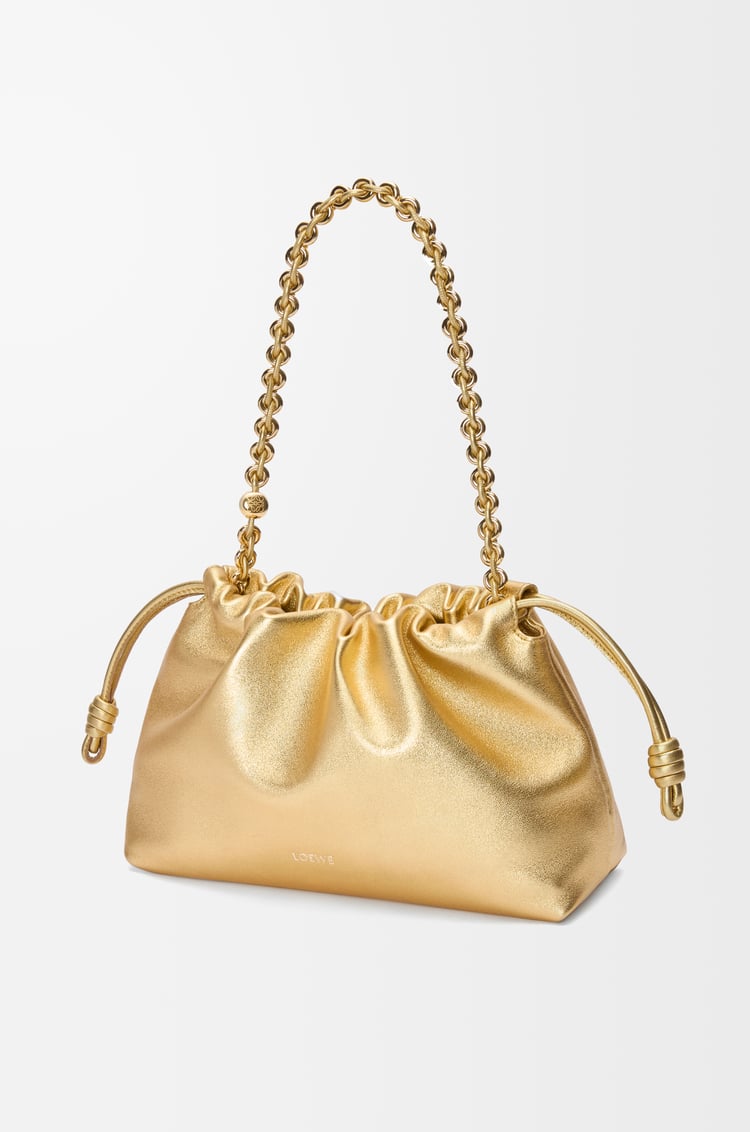 LOEWE Bolso Flamenco Purse mediano en piel de cordero Dorado