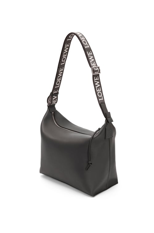 LOEWE キュービィ クロスボディバッグ（サプルスムースカーフ&ジャカード） ダークグレー