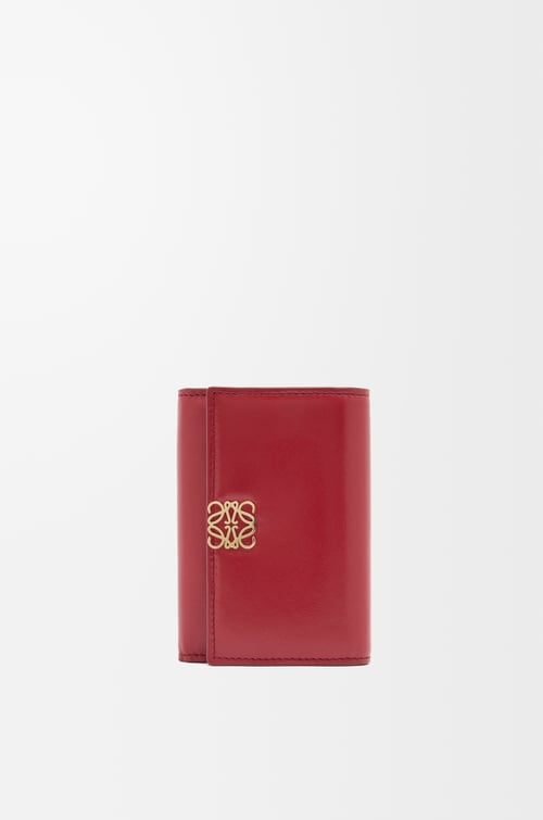 LOEWE パファー アナグラム バーティカル ウォレット スモール（シャイニーナパカーフ） バーントレッド