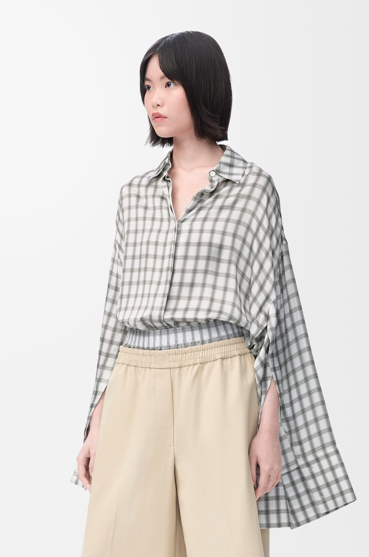 LOEWE Camisa en seda Blanco/Gris