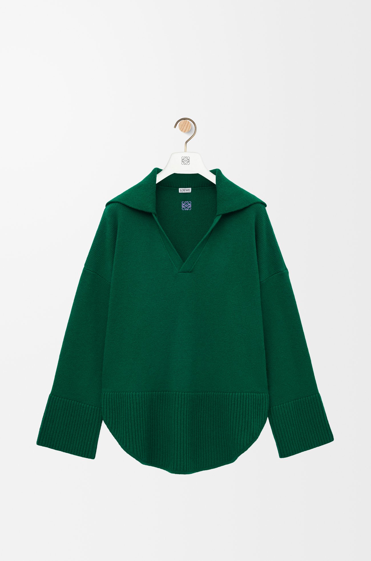 LOEWE Polo sweater in cashmere Green