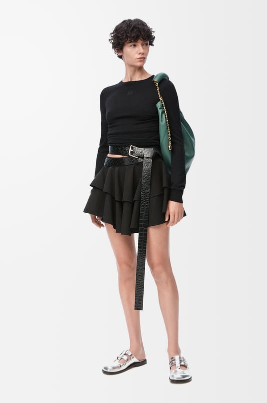 LOEWE Draped sweater in cashmere and silk Black