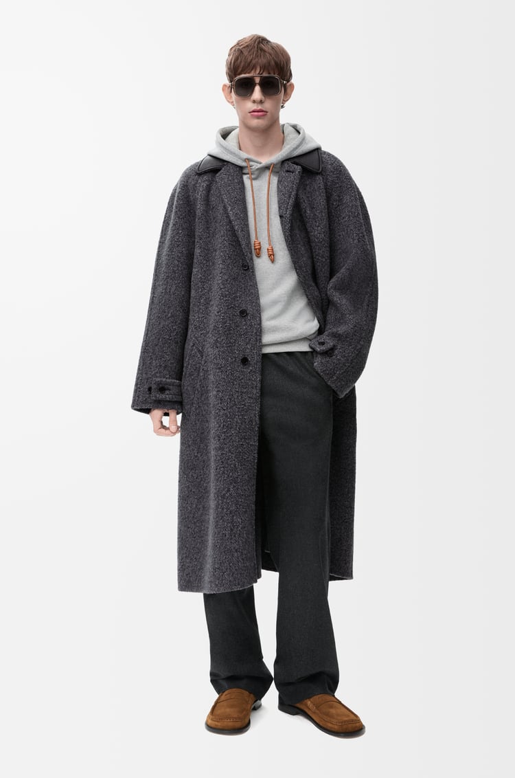 LOEWE Coat in wool and cashmere blend Anthracite