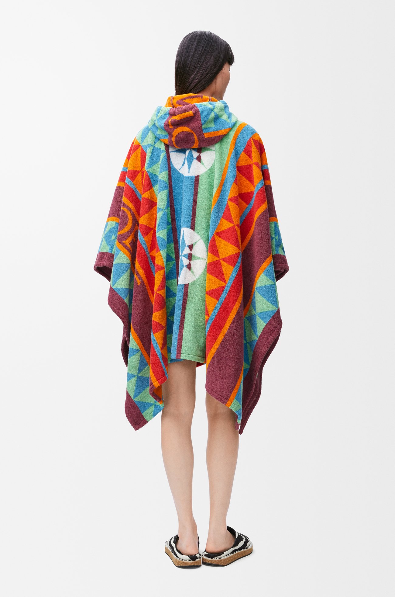 LOEWE Poncho en jacquard de algodón Multicolor