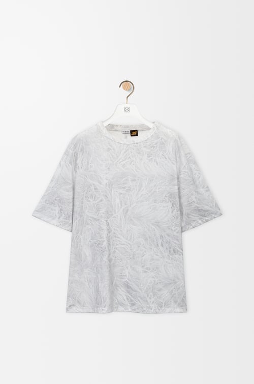 LOEWE Loose fit T-shirt in cotton Light Grey/Multicolor