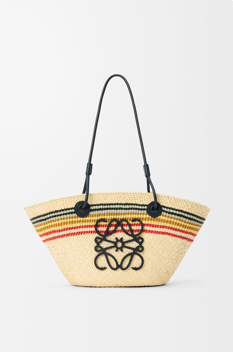 LOEWE Bolso capazo Anagram pequeño en palma de iraca y piel de ternera Natural/Multicolor