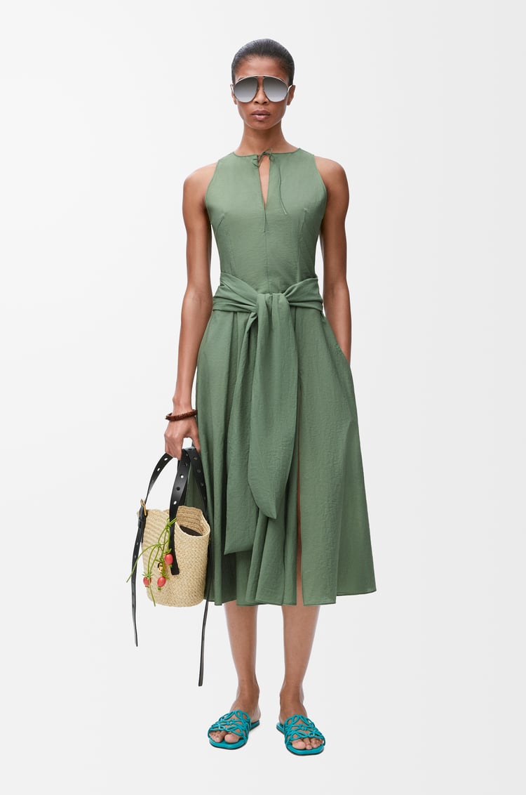 LOEWE ラップ ドレス（コットンブレンド） セージ