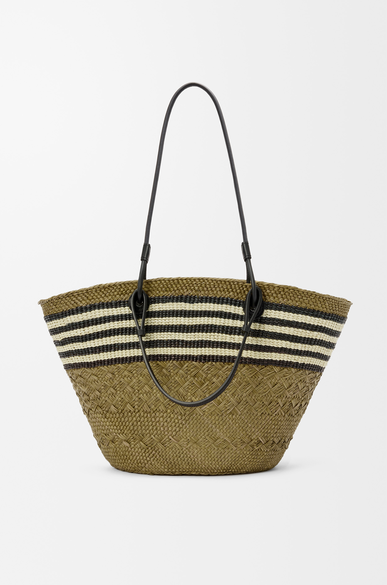 LOEWE Bolso capazo Anagram mediano en palma de iraca y piel de ternera null